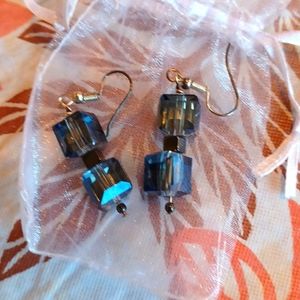 Blue/Grey Crystal Earrings